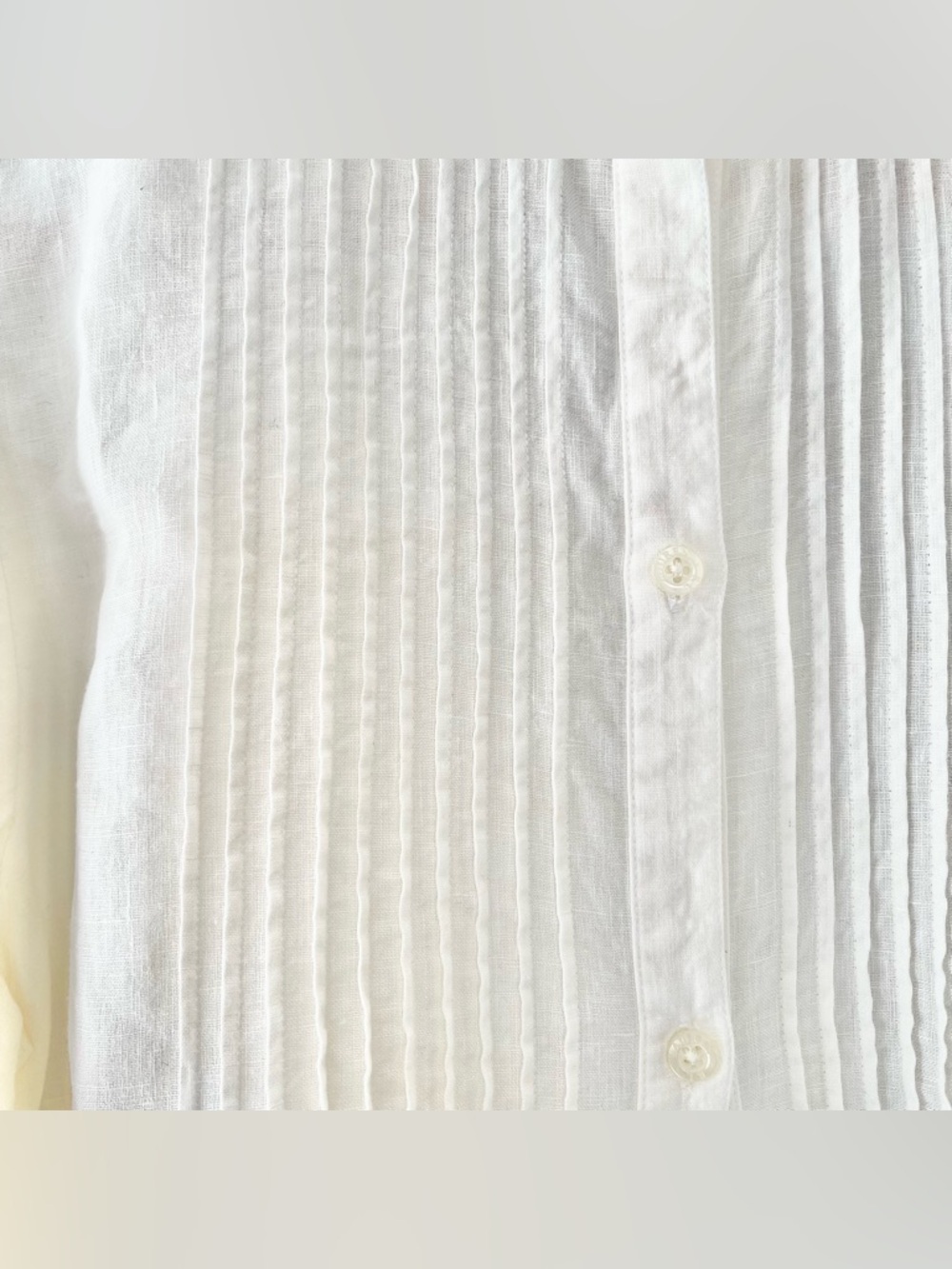 Ralph Lauren Cream Pintuck Button-Front Blouse - Picture 6 of 16